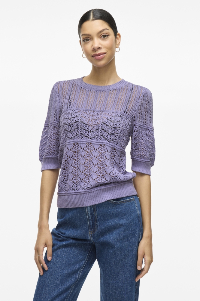 VINYA O-NECK 2-4 KNIT TOP 14104558 VIOLET TULP